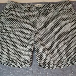 Talbots Black and White Patterned Bermuda Shorts